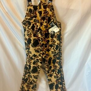 10x Brand Camouflage Hunting Bib Overalls- 90’s Vintage NEW w/ TAGs.  L/XL 38/40